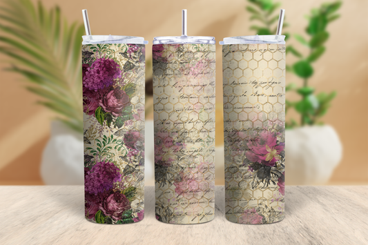 Vintage Garden Script Tumbler