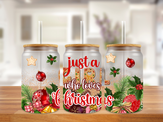 Gingerbread Glow Christmas Glass Can