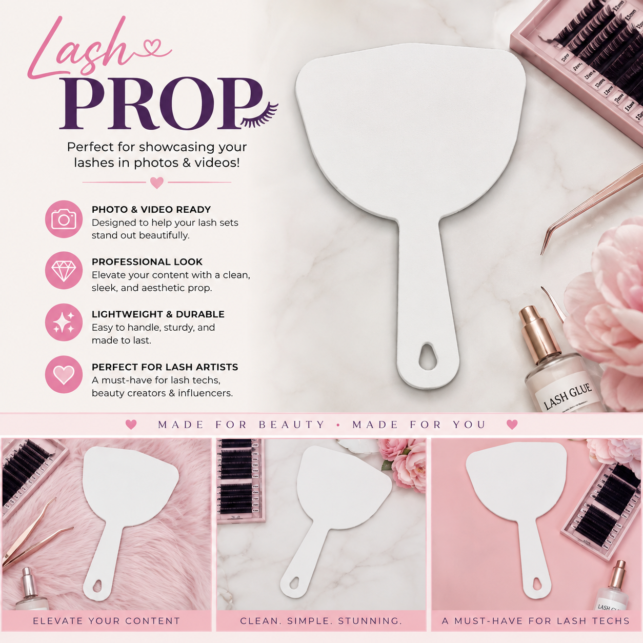 Blank DIY Lash Prop | Design Your Own Lash Display Prop | Customizable Lash Tech Photo Prop