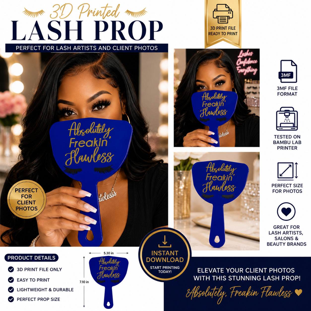 Absolutely, Freakin' Flawless Lash Photo Prop 3MF File