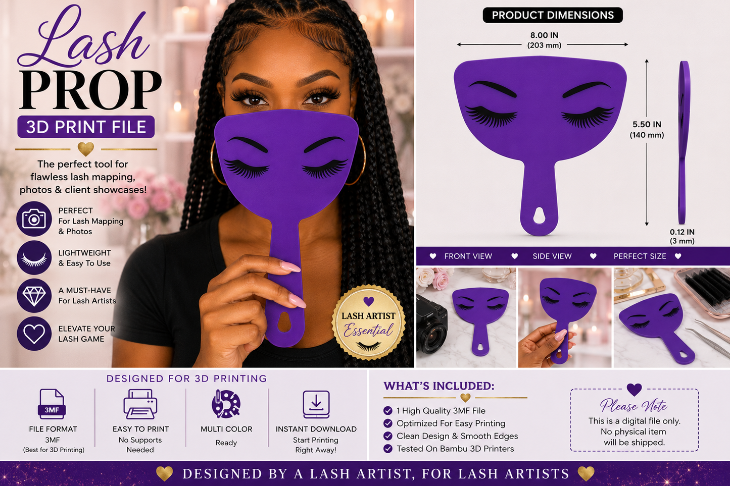 Eyelash Lash Prop 3MF File