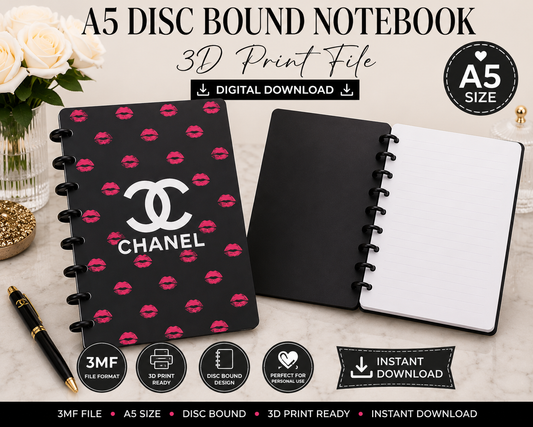 Luxury Designer-Inspired C3 A5 Disc Bound Notebook 3D Print File