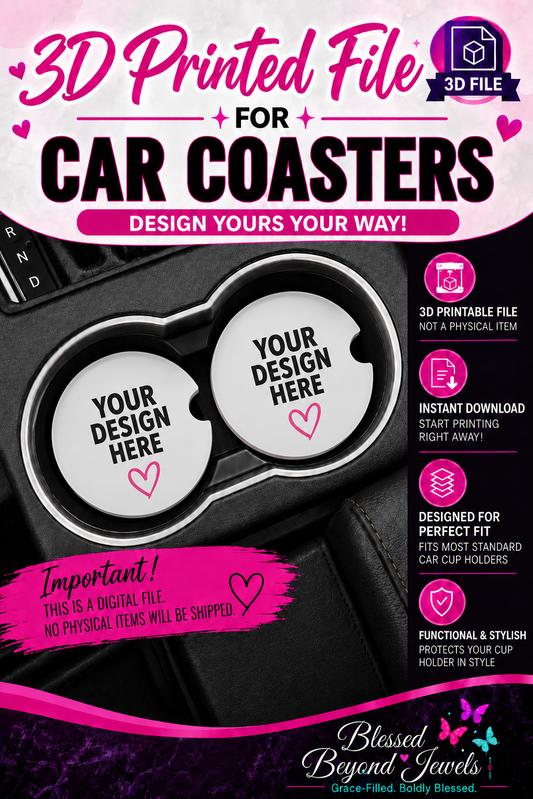 Blank Customizable Car Coaster 3D Print File