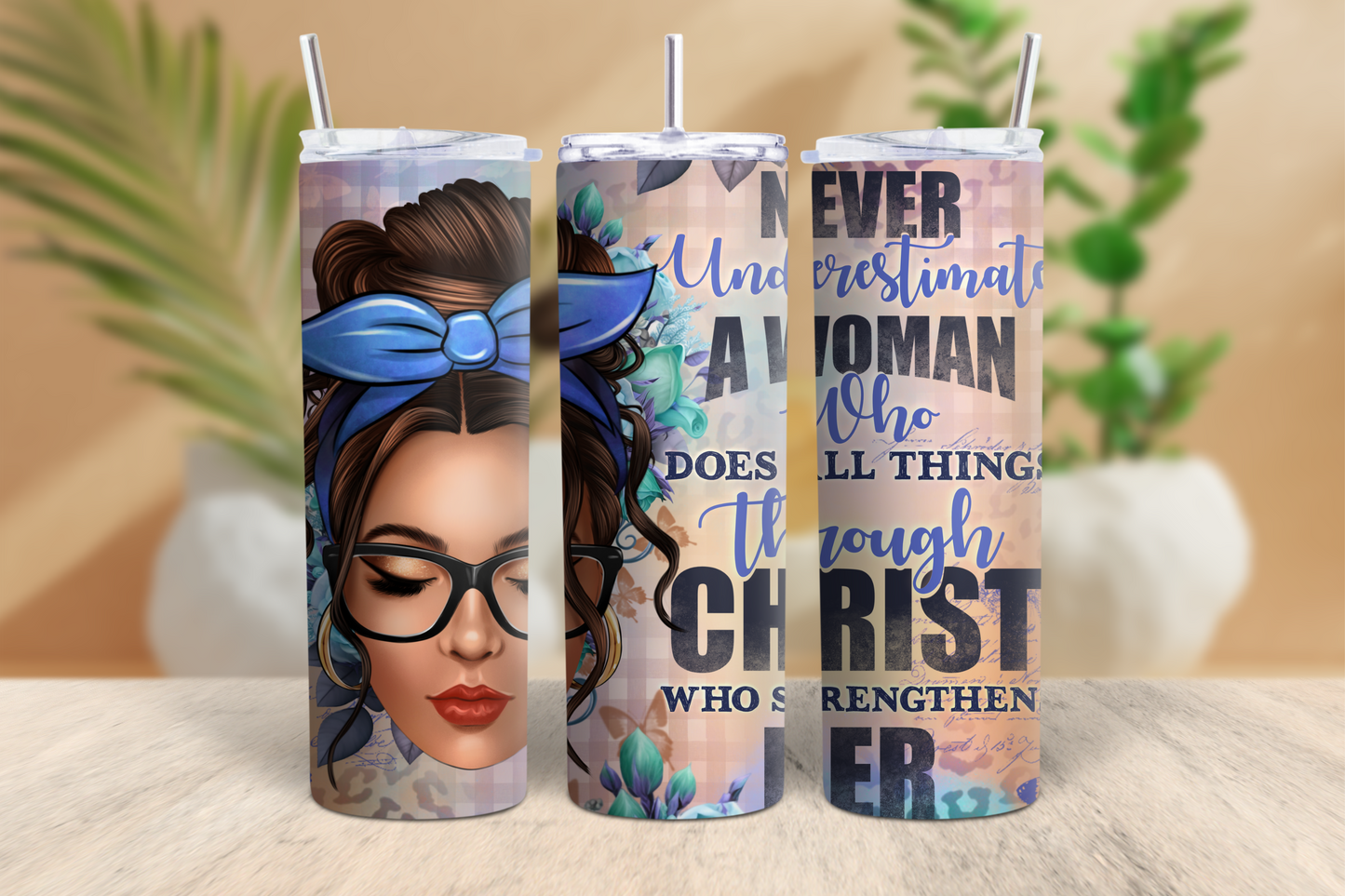 20oz Never Underestimate a Woman Tumbler (B)