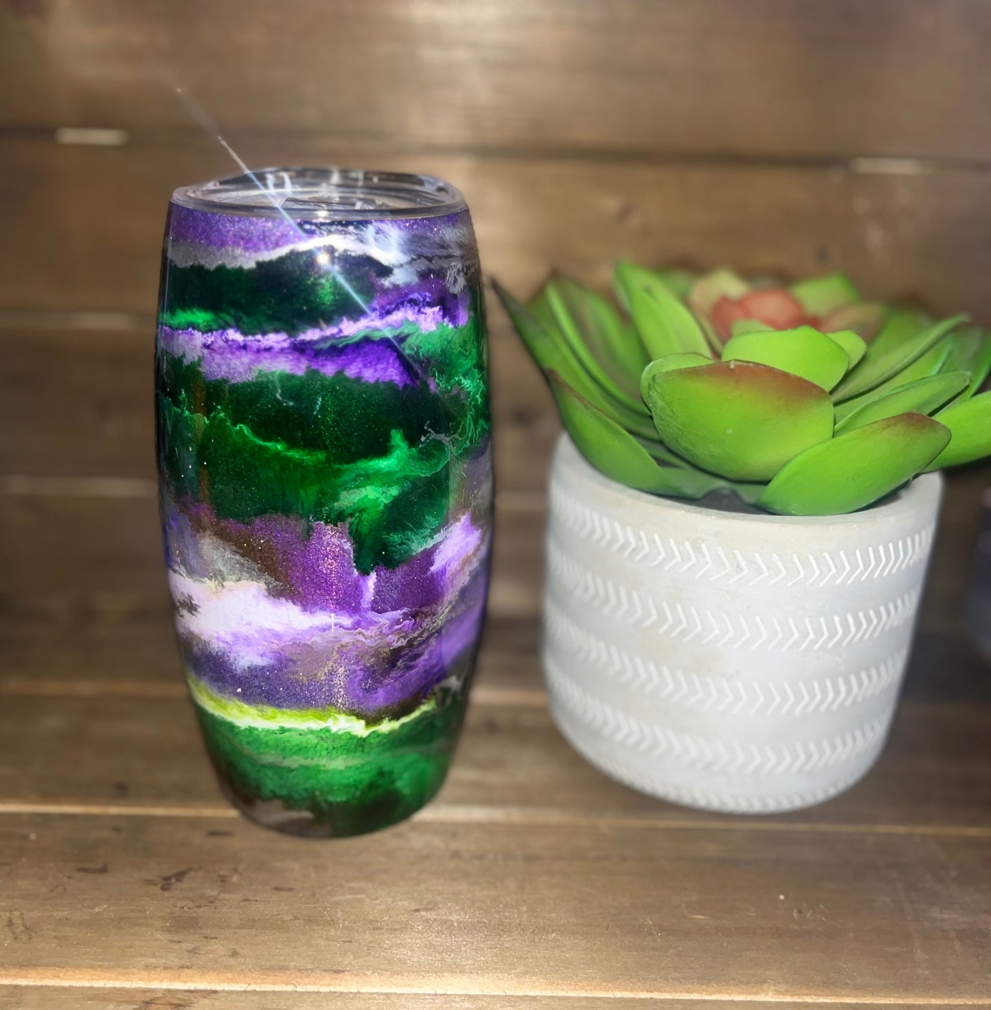 25oz Alcohol Ink Epoxy Stemless Tumbler