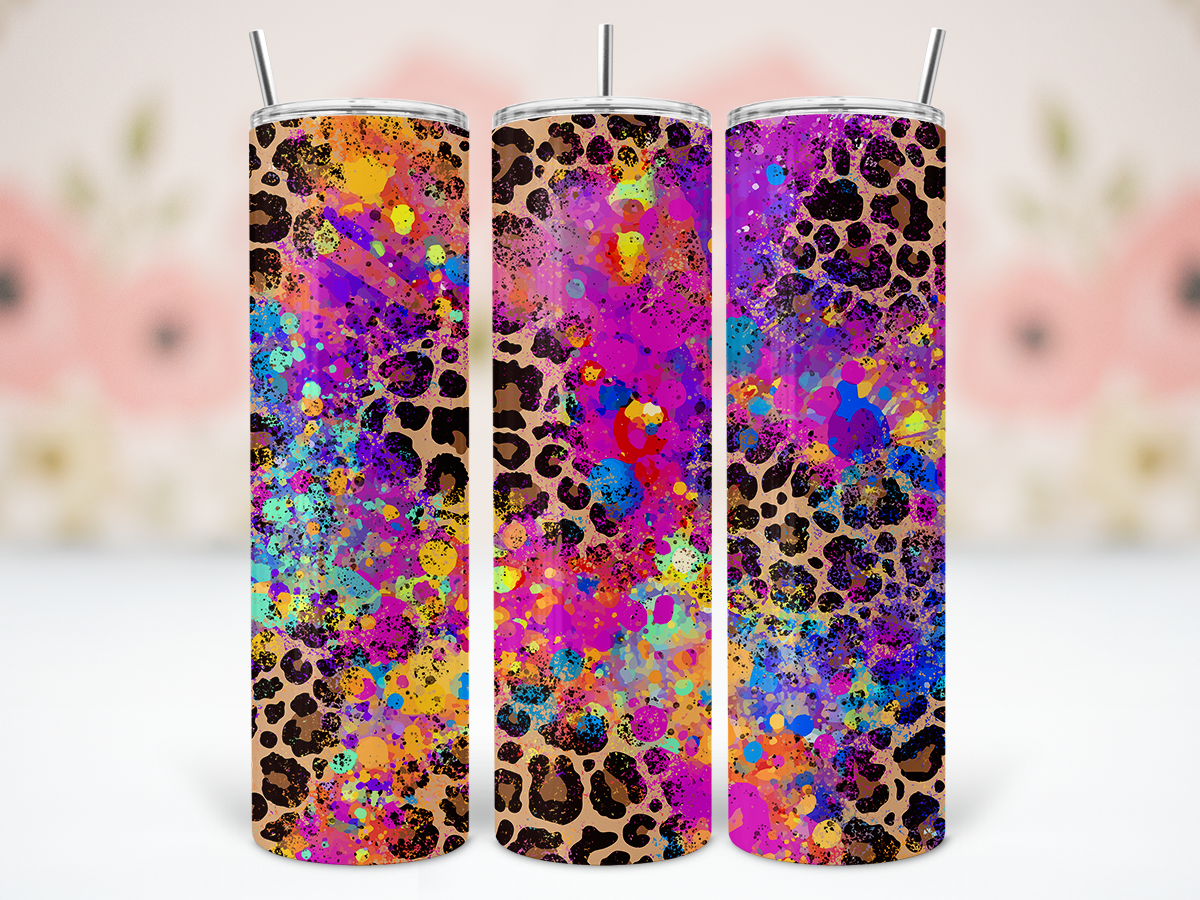 20oz Colorful Leopard Tumbler