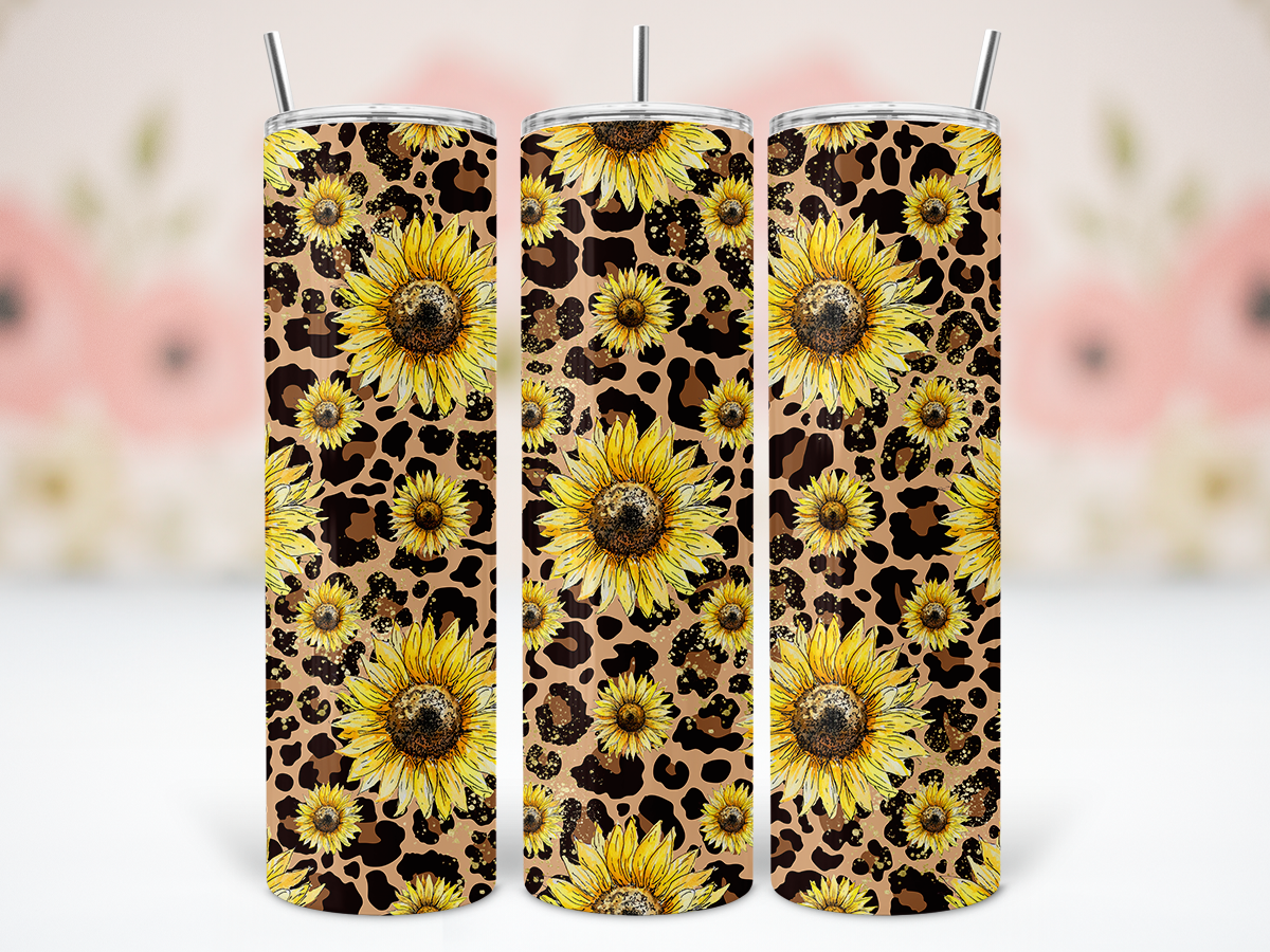 20oz Sunflower Leopard Tumbler