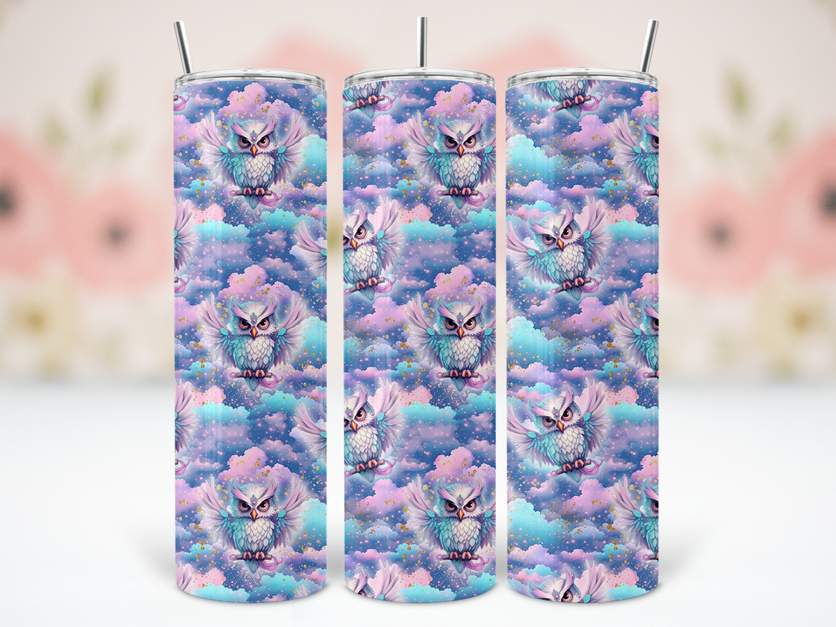 20oz Rainbow Owls in Clouds Tumbler