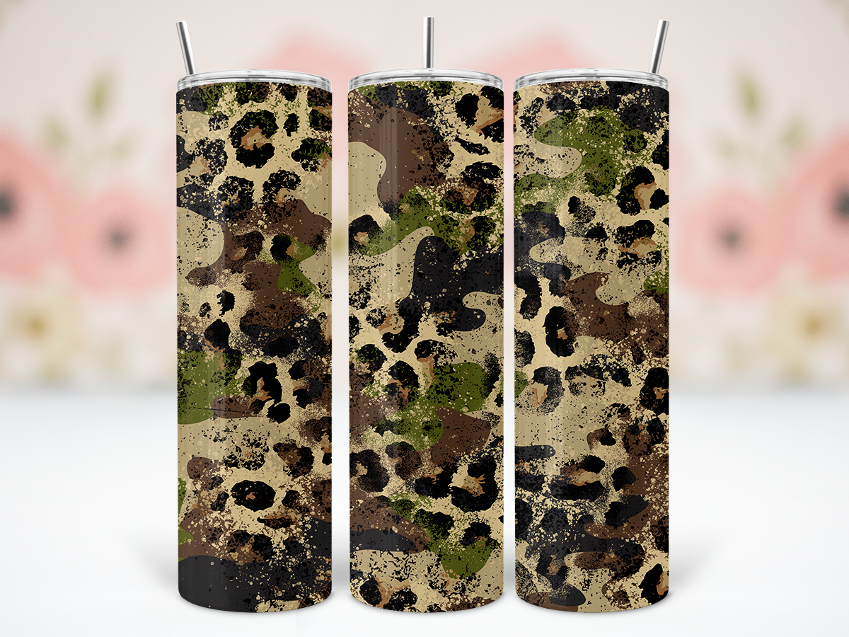 20oz Rustic Camo Leopard Tumbler