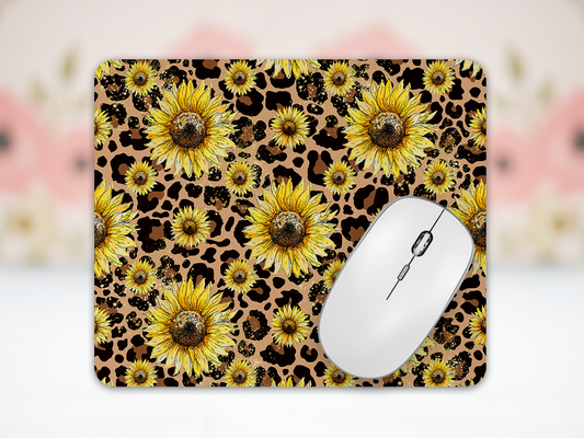 Sunflower Leopard Neoprene Mousepad