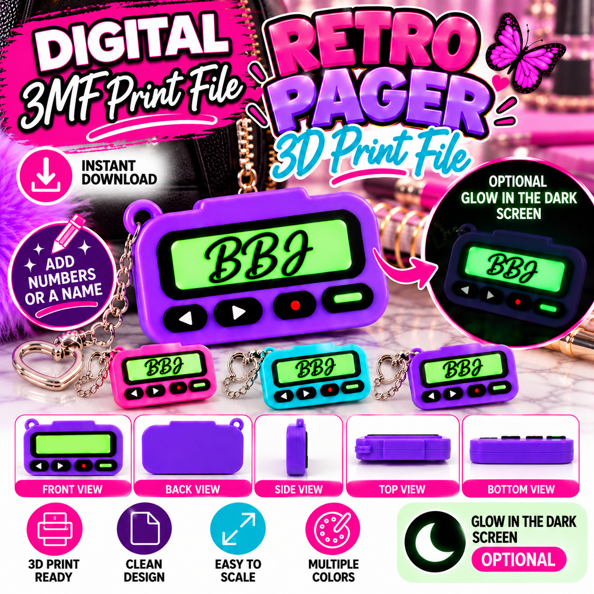 Retro Pager Bundle | 3MF Digital Files