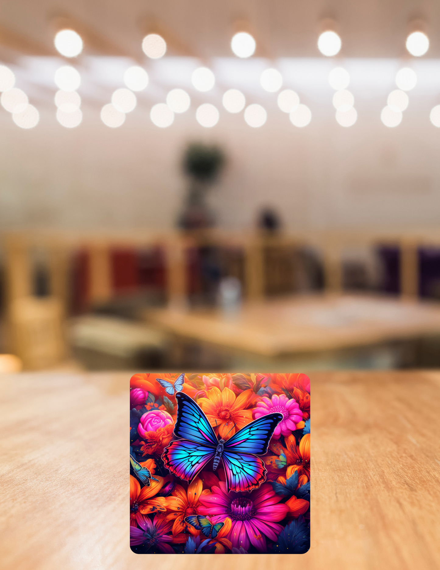 Colorful Butterflies Coasters (4)