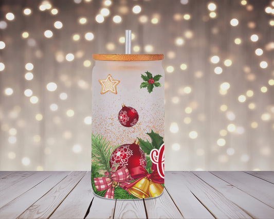 Gingerbread Glow Christmas Glass Can