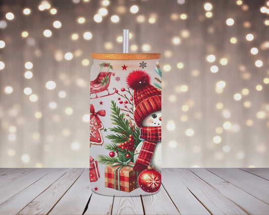 Just a Girl Who Loves Christmas” Holiday Glass Can