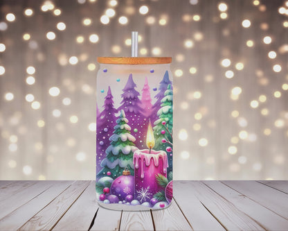 Whimsical Winter Snowman Glass Can