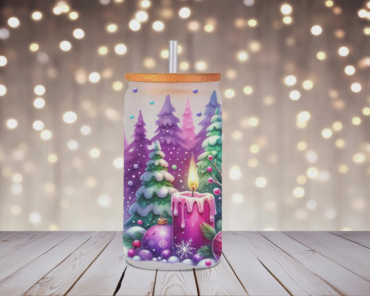 Whimsical Winter Snowman Glass Can