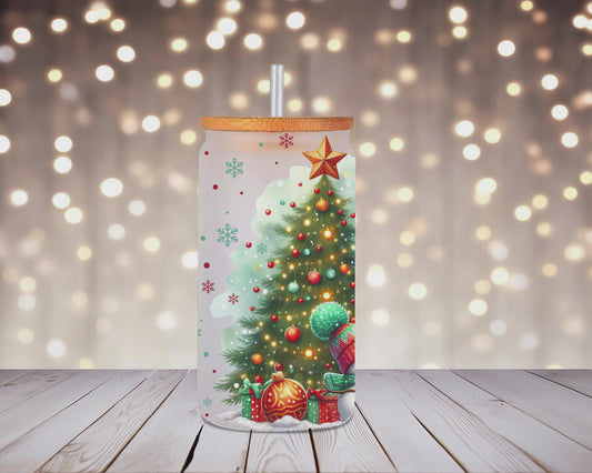 Cozy Christmas Snowman Glass Can