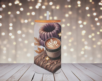 Sweater Weather Cozy Fall Glass Can